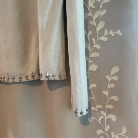 Vintage Look Easel Hand Beaded Cashmere Silk Cotton  Fancy Dressy Sweater Size L - Picture 3 of 10